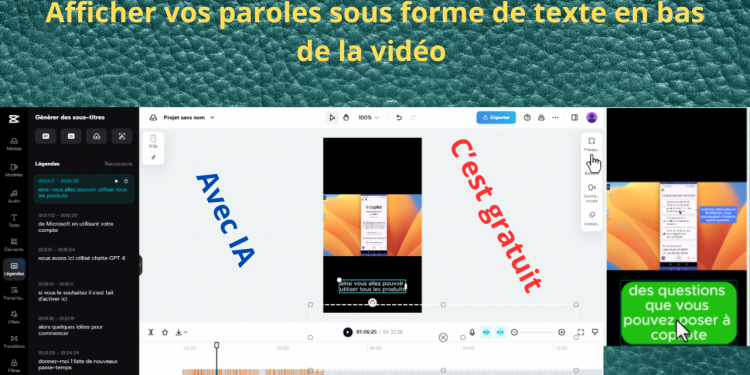 afficher et animer vos paroles dans une vidéo sous forme de texte
