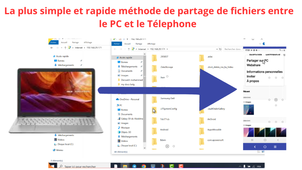 partage de fichiers entre pc et téléphone