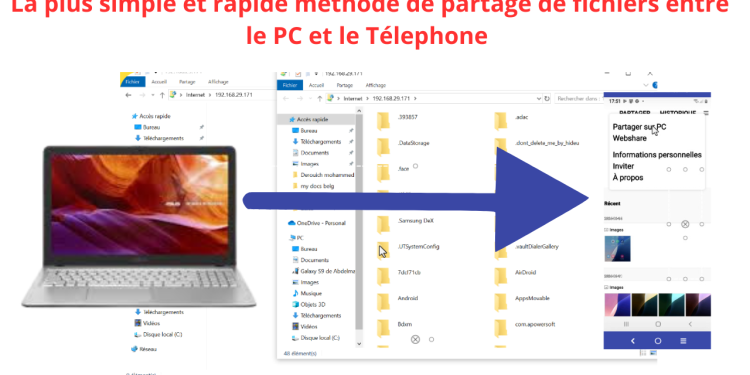 partage de fichiers entre pc et téléphone